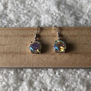 2/$10 Silver iridescent drop earrings